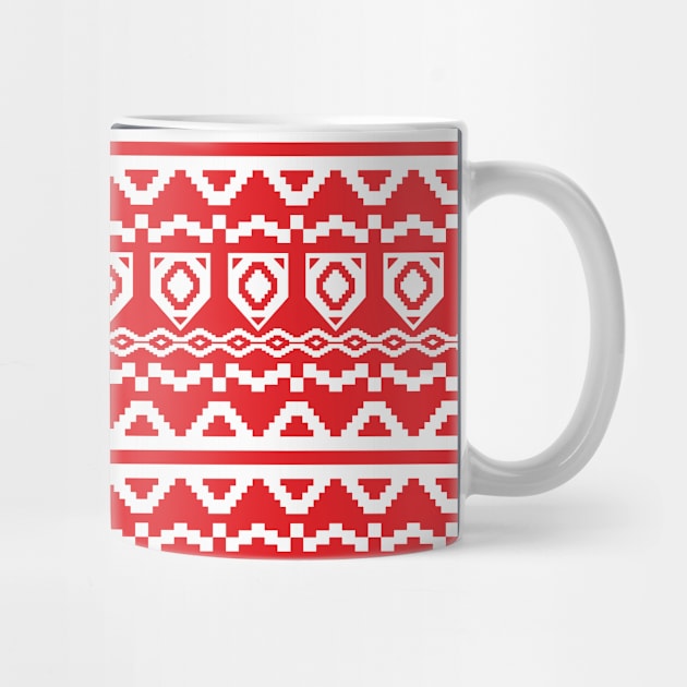 Red Geometric Christmas Pattern by ilhnklv